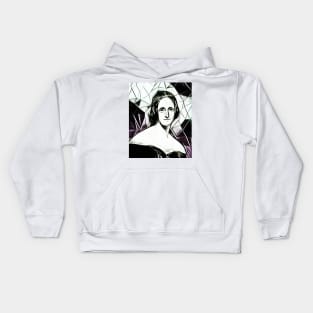 Mary Shelley Black and white Portrait | Mary Shelly Black and white artwork 5 Kids Hoodie